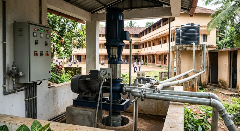 School campus borewell at Round North in Thrissur